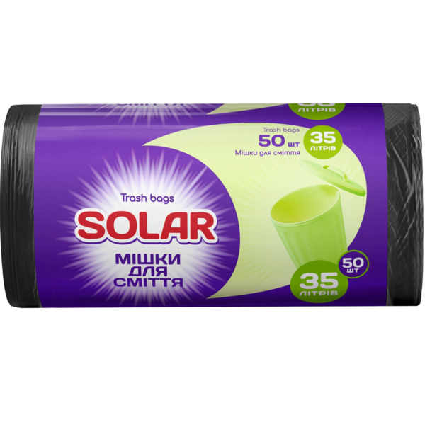 

Мусорные пакеты Solar 35л*50шт