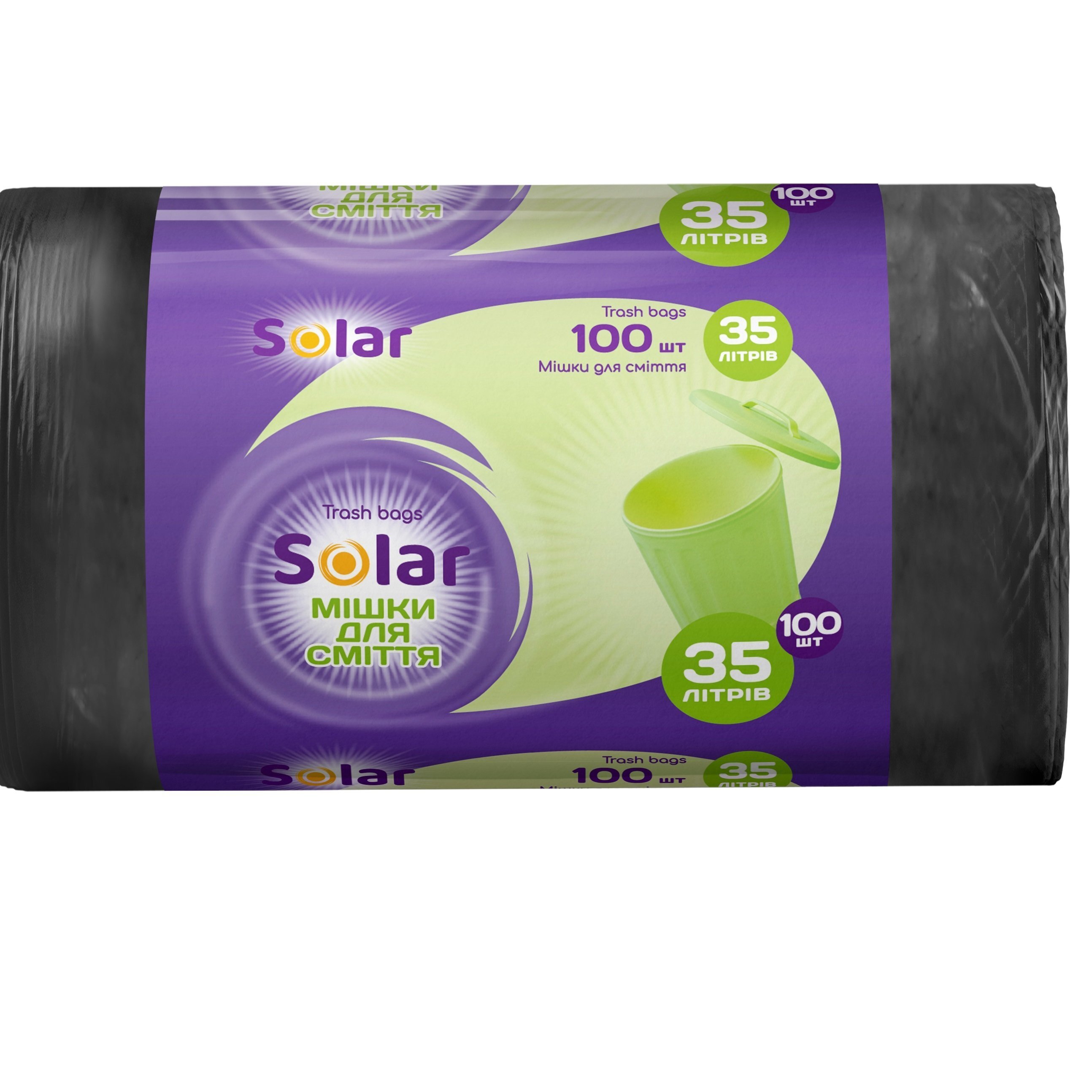 Мусорные пакеты Solar 35л*100шт фото 1