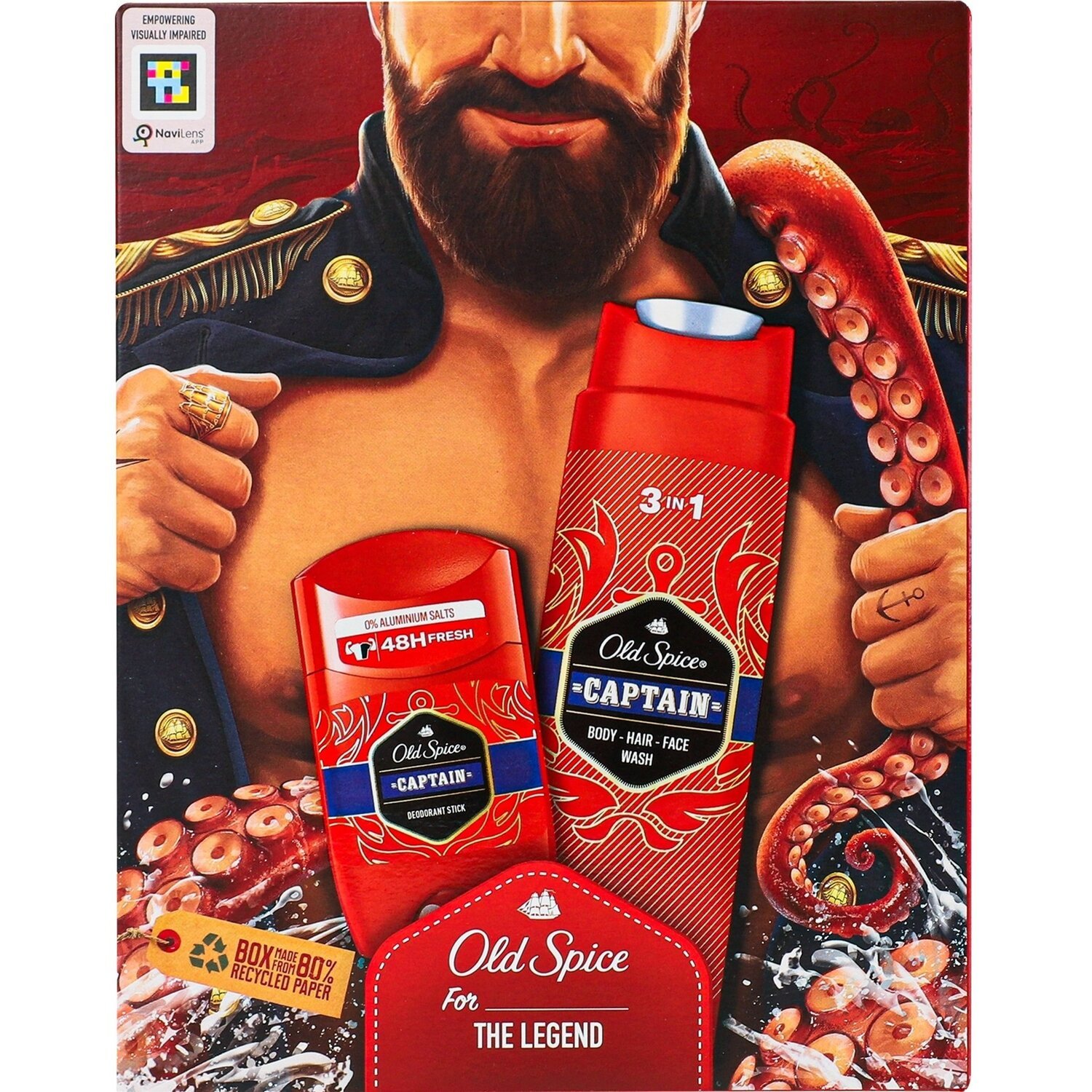 Подарунковий набір Dark Captain Гель для душу Old Spice 3в1 250мл + Твердий дезодорант 50млфото