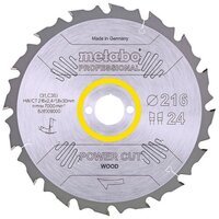 Пилковий диск Metabo Power Cut Wood Professional, 216х2.4х30мм, 1.8мм, 24 зубці