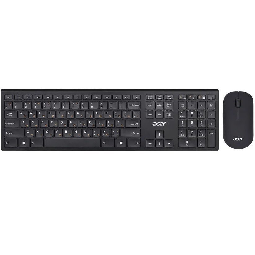 Беспроводной комплект мышь+клавиатура Acer OKR030, WL, EN/UKR/RU, чёрный (ZL.KBDEE.00Z) фото 