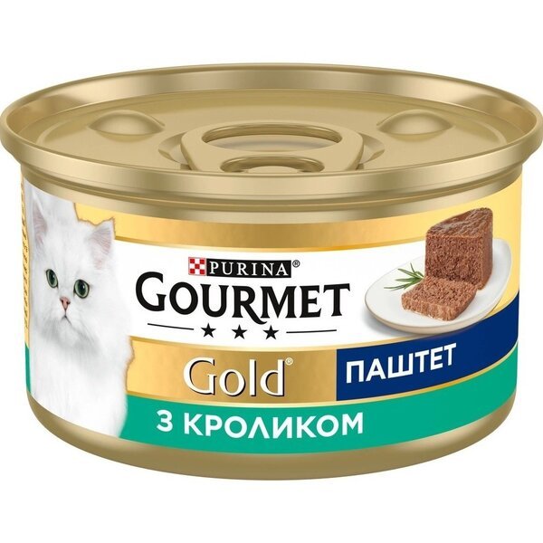 Упаковка влажного корма для кошек Gourmet Gold Паштет с кроликом 24*85г