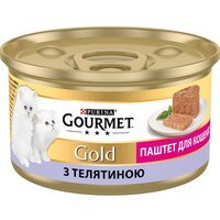 Упаковка влажного корма для котят Gourmet Gold Паштет с телятиной 12 шт по 85г.