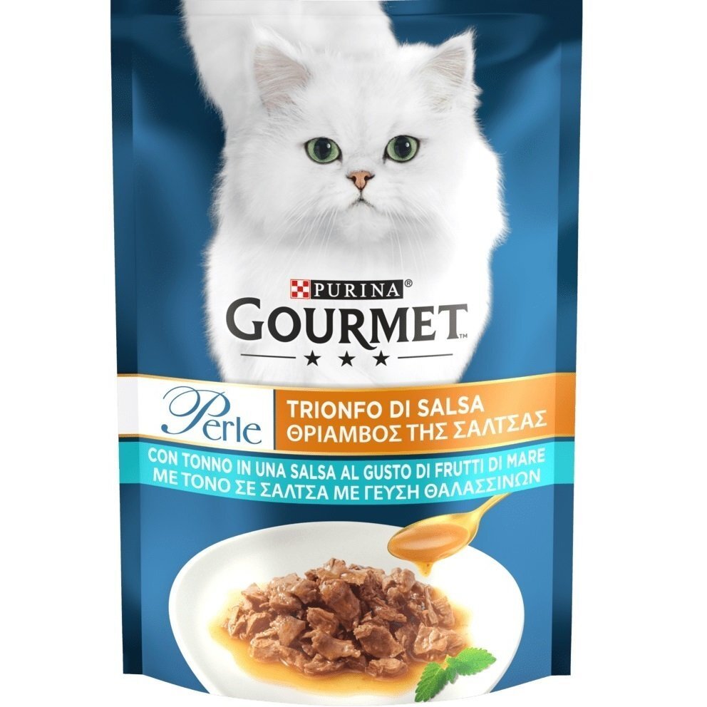 Упаковка влажного корма для кошек Gourmet Perle мини филе, Тунець 26 шт по 85г. фото 
