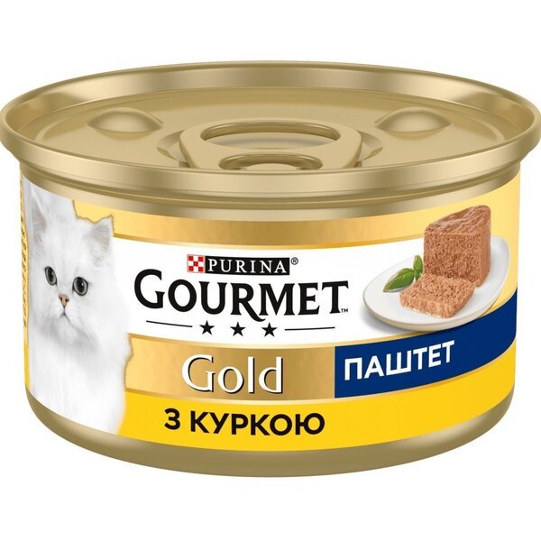 Упаковка влажного корма для кошек Gourmet Gold  Паштет с курицей 24 шт по 85г.