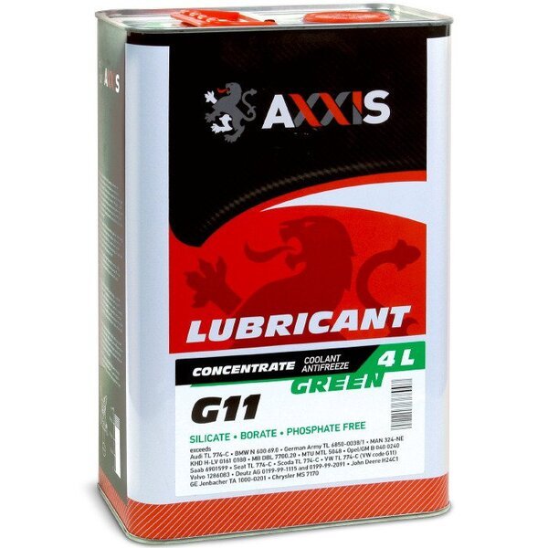 

Антифриз Axxis Green концентрат G11 (-80°C) 4л (48021106368) (AX-2091)