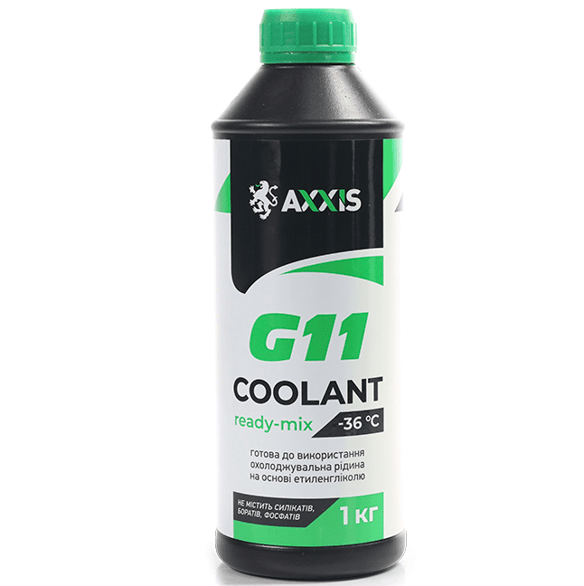 Антифриз Axxis Green G11 Coolant Ready-Mix -36°C Зелений 1кг (48021295617)фото