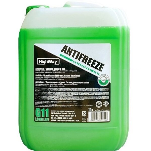 Антифриз Highway Antifreeze -40°C Long Life G11 Зеленый 10л (21370895 ...
