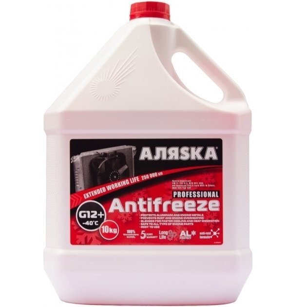 Антифриз Аляsка Antifreeze -40°C Красный 10л/9,83кг (4802648032) (5528) фото 