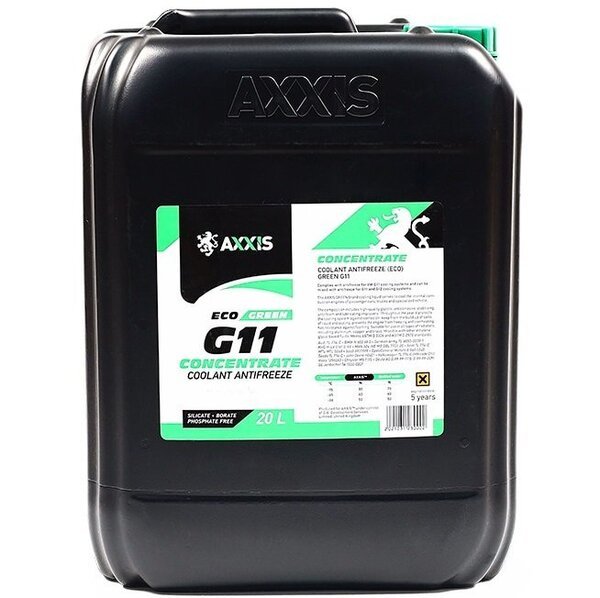 

Антифриз Axxis концентрат Eco -80°C Green G11 20л/21,4кг (48021231230) (AX-P999-G11Gr ECO 20)