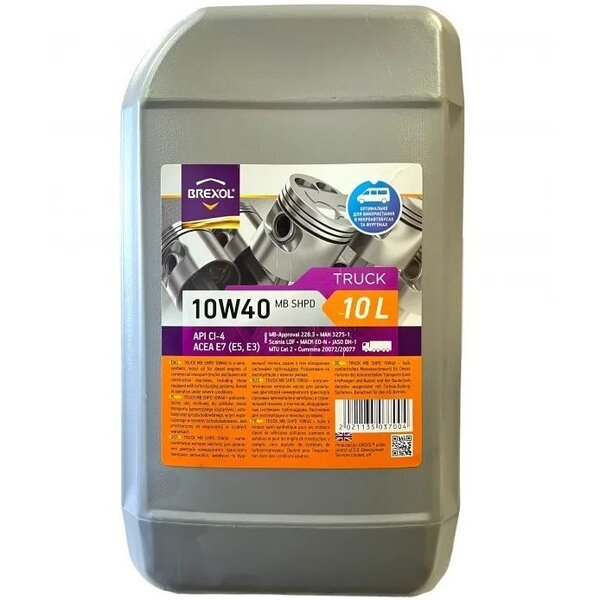 

Масло моторное Brexol Truck MB 10W40 CI-4, 10л (48021135037)