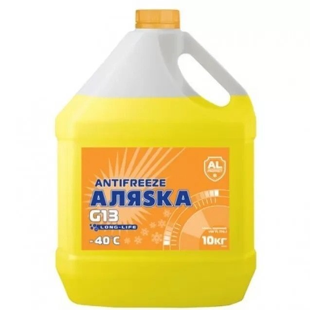 Антифриз Аляsка Antifreeze -40°C Желтый 10л/9,83кг (4802469885) (5371) фото 