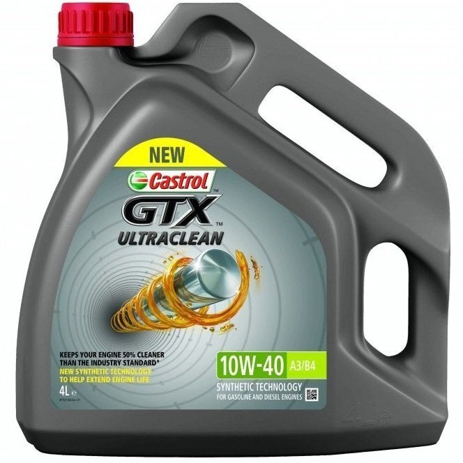 Масло моторное Castrol GTX Ultra clean 10W-40 A3/B4, 4л (41071000856) фото 