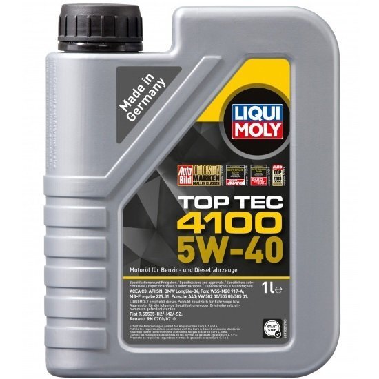 Масло моторное Liqui Moly TOP TEC 4100 5W-40 API SN/CF ACEA A3/B4/C3, 1л (4100420095108) фото 1