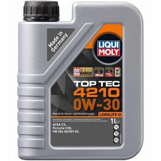 Масло моторное Liqui Moly TOP TEC 4210 0W-30, 1л (4100420216046) (21604) фото 1