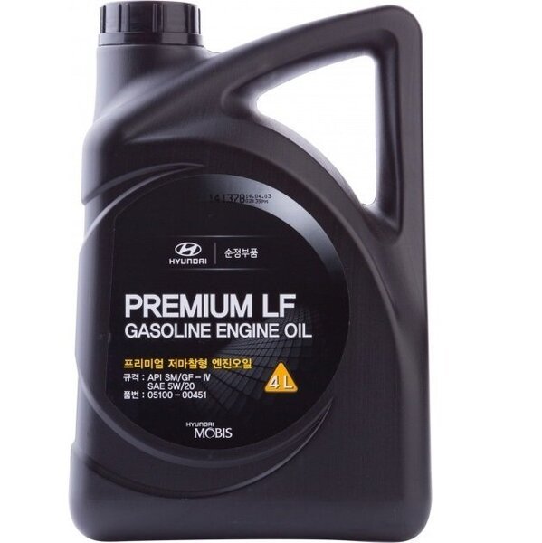 

Масло моторное Mobis Premium Gasoline LF 5W-20 SM/GF-4 05100-00451, 4л (6900694742)