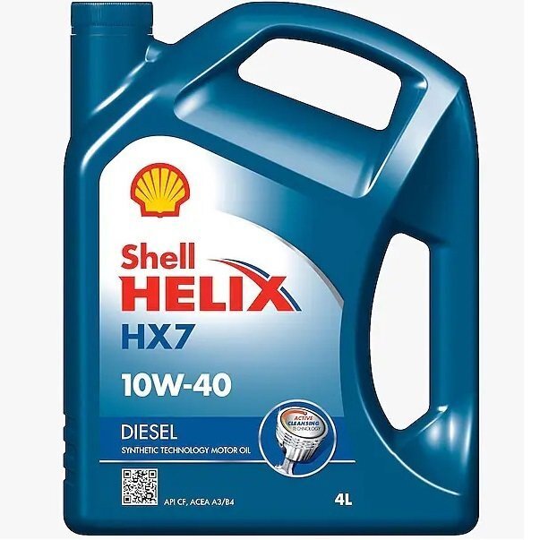 Масло моторное Shell Helix Diesel HX7 SAE 10W-40, 4л (4107454) (550046310) фото 1