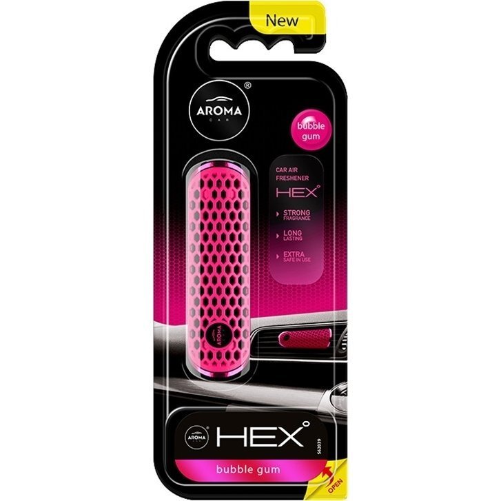 Ароматизатор повітря Aroma на дефлектор Car Hex 10г – Bubble Gum (83582) (5902846835820)фото1