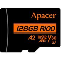 Карта памяти Apacer microSD 128GB UHS-I U3 A2 R100/W80MB/s + SD-адаптер (AP128GMCSX10U8-R)