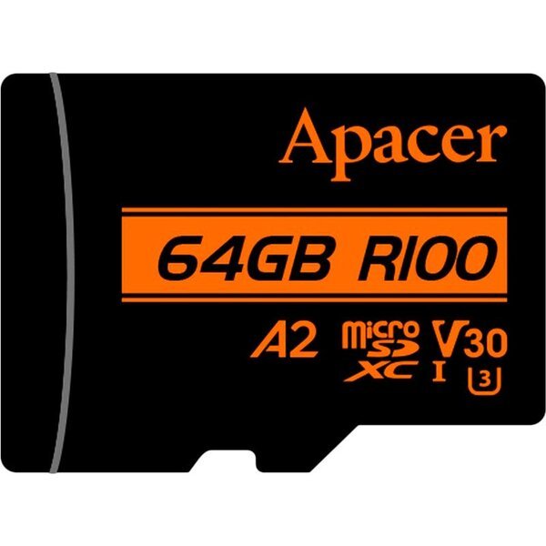 Акція на Карта памяти Apacer microSD  64GB UHS-I U3 A2 R100/W80MB/s + SD-адаптер (AP64GMCSX10U8-R) від MOYO