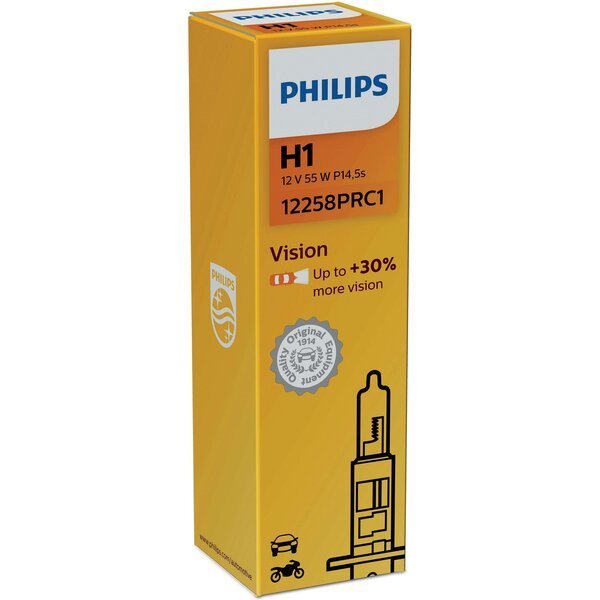 Акція на Лампа Philips галогеновая 12V H1 55W P14.5S Vision, +30% (PS_12258_PR_C1) від MOYO