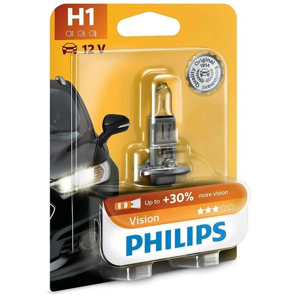 Акція на Лампа Philips галогеновая 12V H1 55W P14.5S Vision, +30% (PS_12258_PR_B1) від MOYO