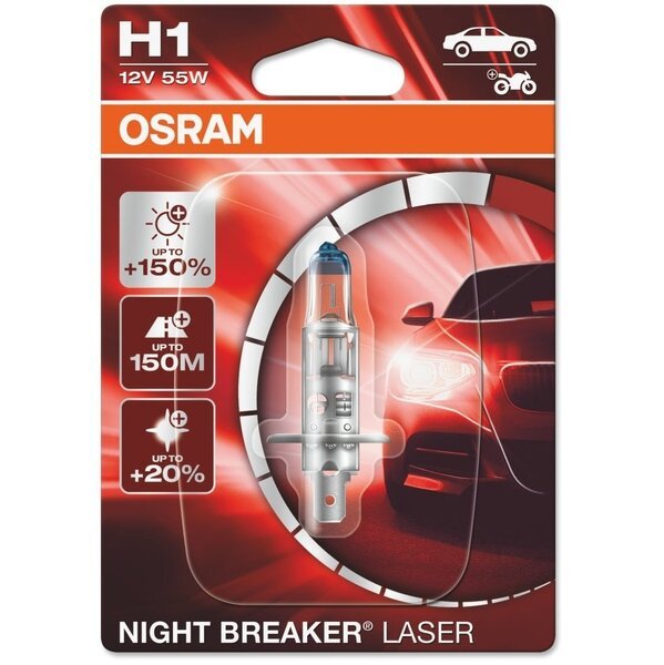 Акція на Лампа Osram галогеновая 12V H1 55W P14.5S Night Breaker Laser Next Generation +150% (OS_64150_NL-01B) від MOYO