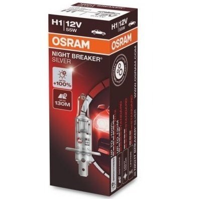 Акція на Лампа Osram галогеновая 12V H1 55W P14.5S Night Breaker Silver +100% (OS_64150_NBS-01B) від MOYO