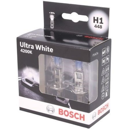 Лампа Bosch галогенова 12V H1 P14.5S Ultra White 4200K (2шт) (BO_1987301180)фото1