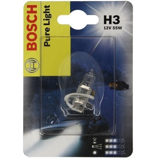 Лампа Bosch галогеновая 12V H3 55W Pk22S Pure Light (BO_1987301006)