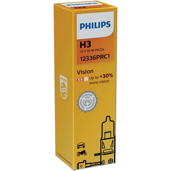 Лампа Philips галогеновая 12V H3 55W Pk22S Vision +30% (PS_12336_PR_C1)