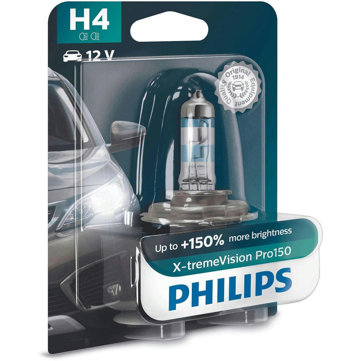 Лампа Philips галогеновая 12V H4 60/55W P43T-38 X-Treme Vision Pro150 (PS_12342_XVP_B1) фото 
