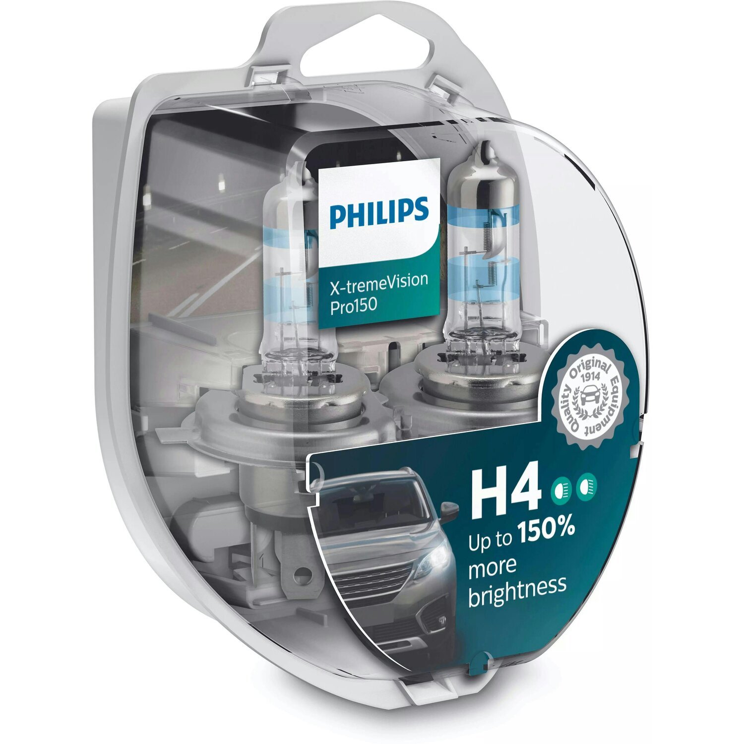 Лампа Philips галогеновая 12V H4 60/55W P43T-38 X-Treme Vision Pro150 (2шт) (PS_12342_XVP_S2) фото 