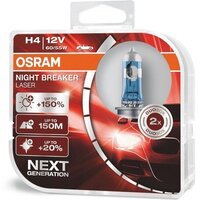 Лампа Osram галогенова 12V H4 60/55W P43T Night Breaker Laser Next Generation +150%, Duobox (2шт) (OS_64193_NL-HCB)