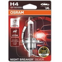 Лампа Osram галогенова 12V H4 60/55W P43T Night Breaker Silver +100% (OS_64193_NBS-01B)