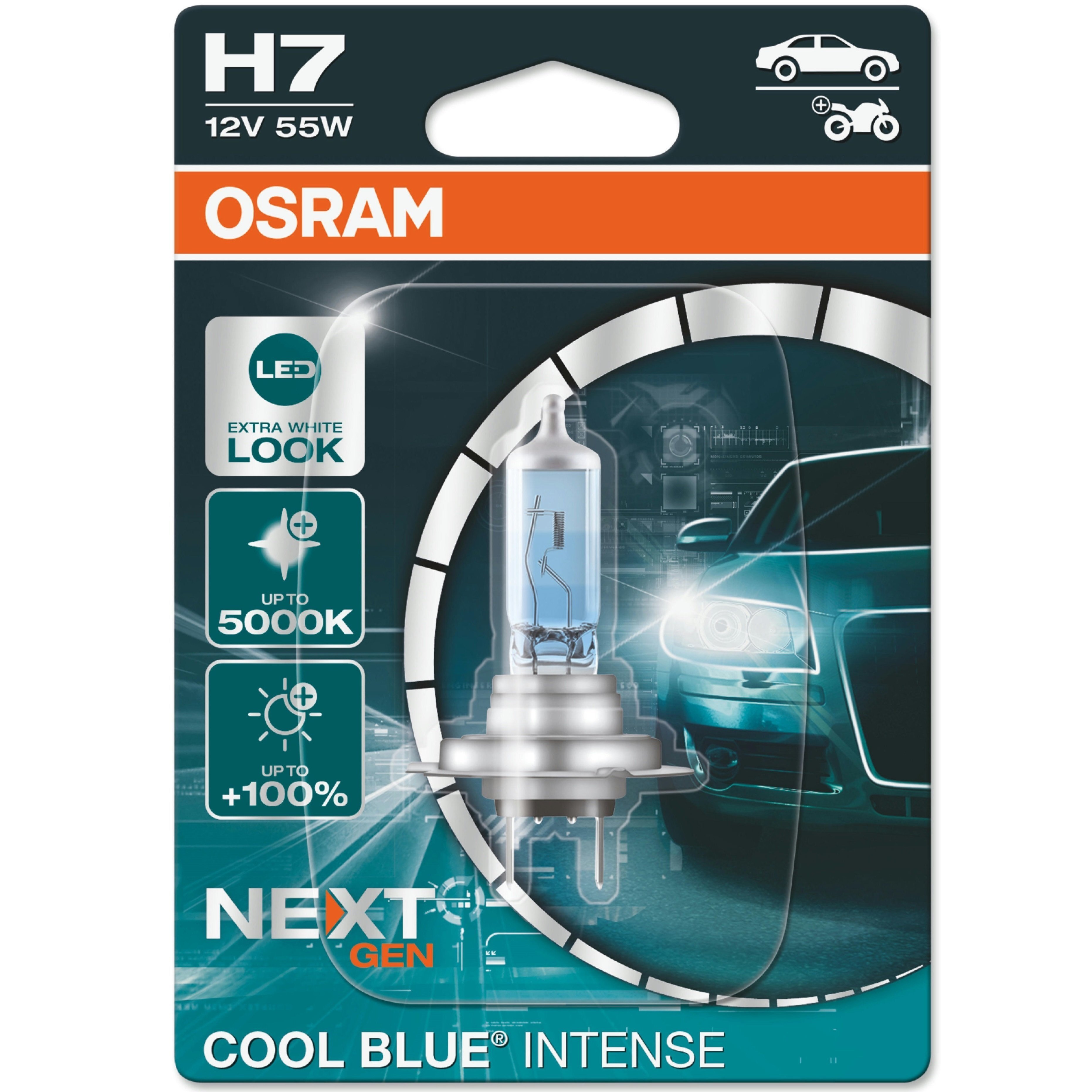 Лампа Osram галогеновая 12V H7 55W Px26D Cool Blue Intense +20% (OS_64210_CBI-01B) фото 1