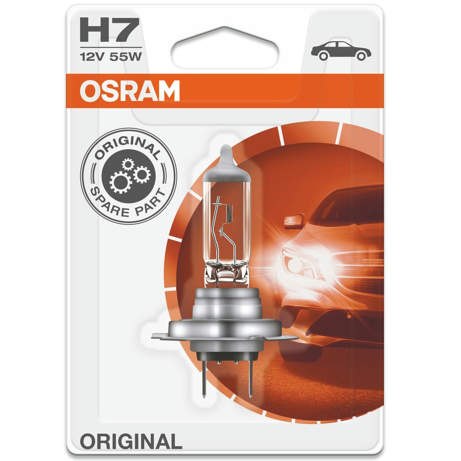Лампа Osram галогеновая 12V H7 55W Px26D Original Line (OS_64210-01B) фото 