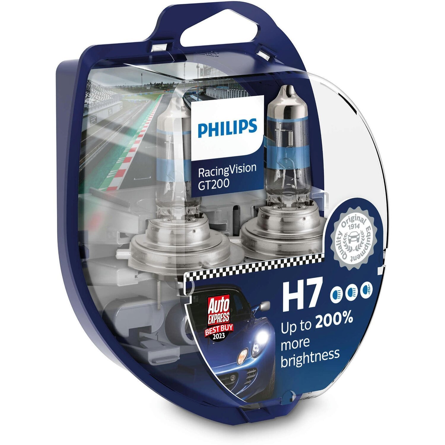 Лампа Philips галогенова 12V H7 55W Px26D Racing Vision Gt200 (2шт) (PS_12972_RGT_S2)фото