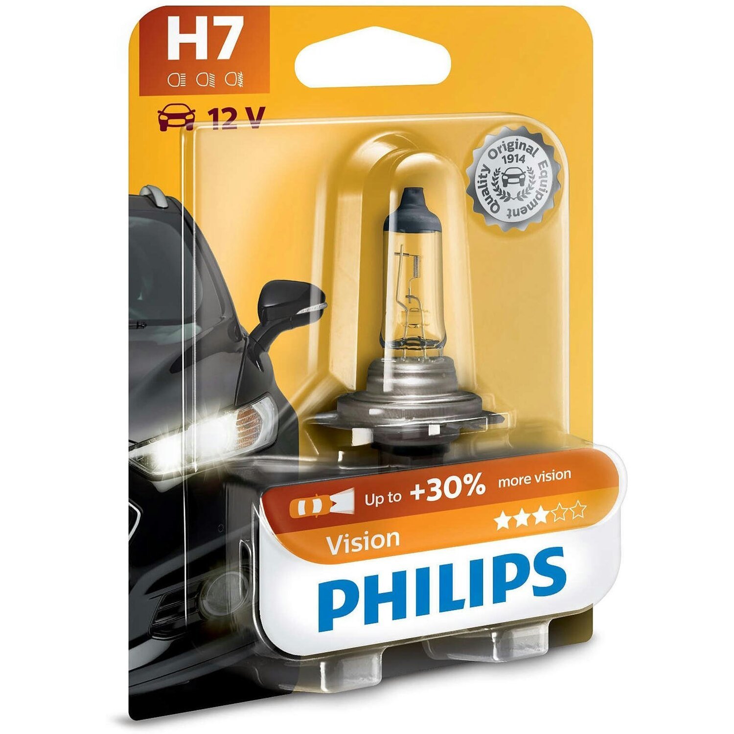 Лампа Philips галогеновая 12V H7 55W Px26D Vision +30% (PS_12972_PR_B1) фото 