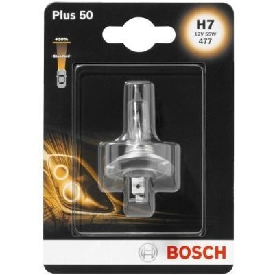 Лампа Bosch галогенова 12V H7 Px26D Plus 50 (BO_1987301042)фото