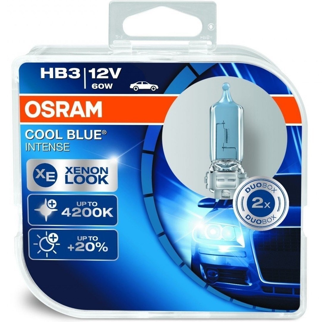 Лампа Osram галогенова 12V Hb3 60W P20D Cool Blue Intense яскравість +20%, Duobox (2шт) (OS_9005_CBI-HCB)фото