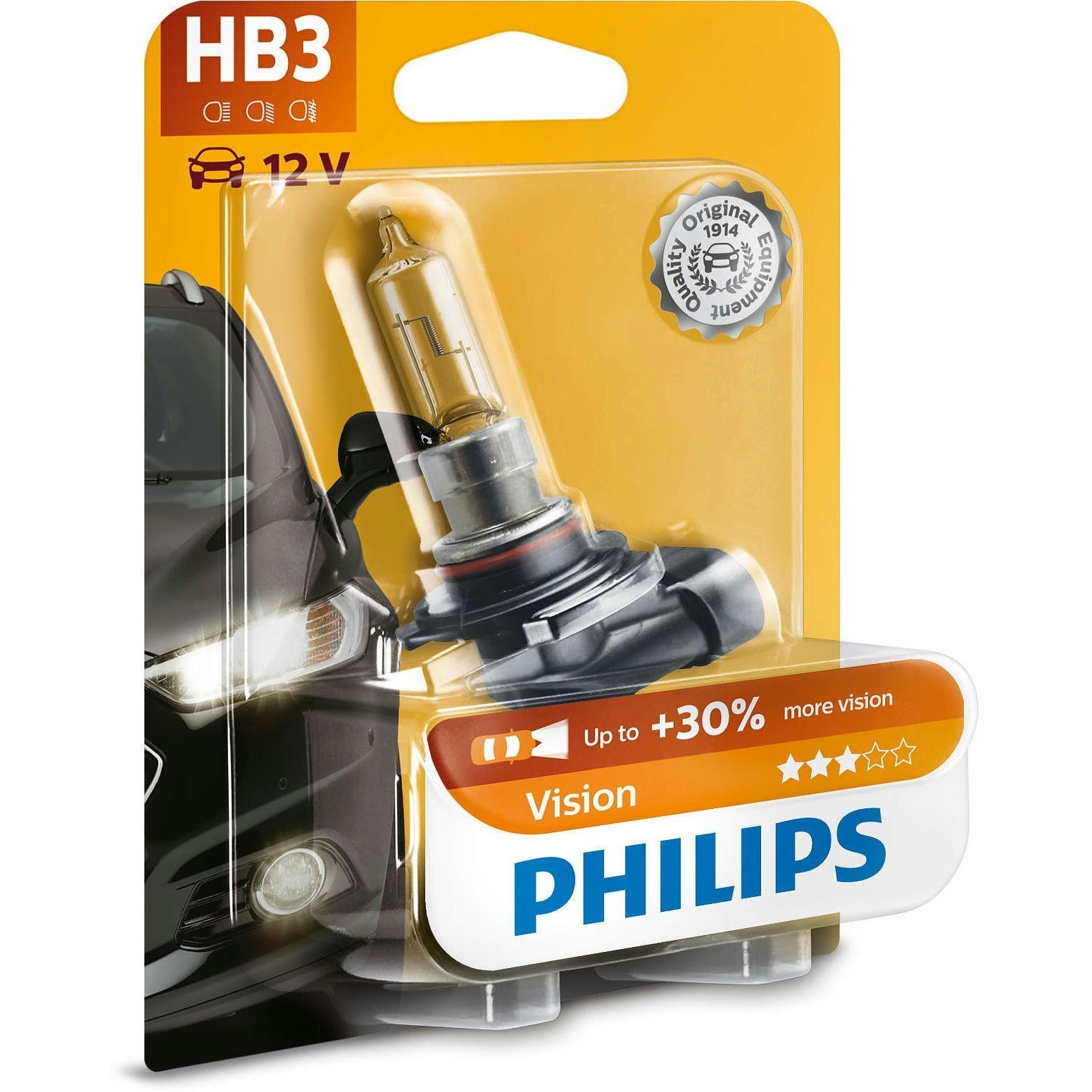 Лампа Philips галогенова 12V Hb3 65W P20D Vision +30% (PS_9005_PR_B1)фото1