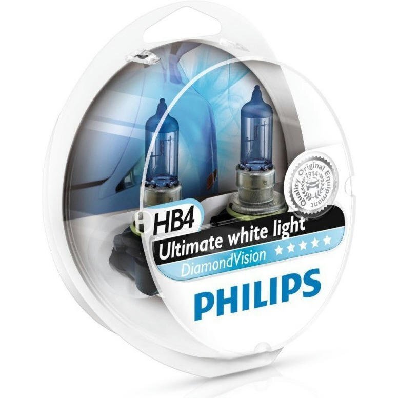 Лампа Philips галогеновая 12V Hb4 55W P22D Diamond Vision 5000к (2шт) (PS_9006_DV_S2) фото 1