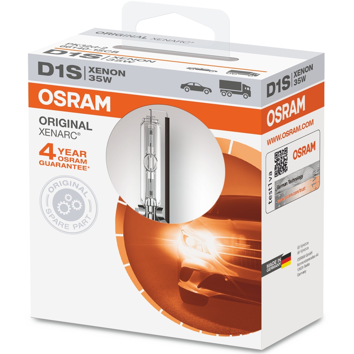Лампа Osram ксенонова 85V D1S 35W Pk32D-2 (OS_66140)фото