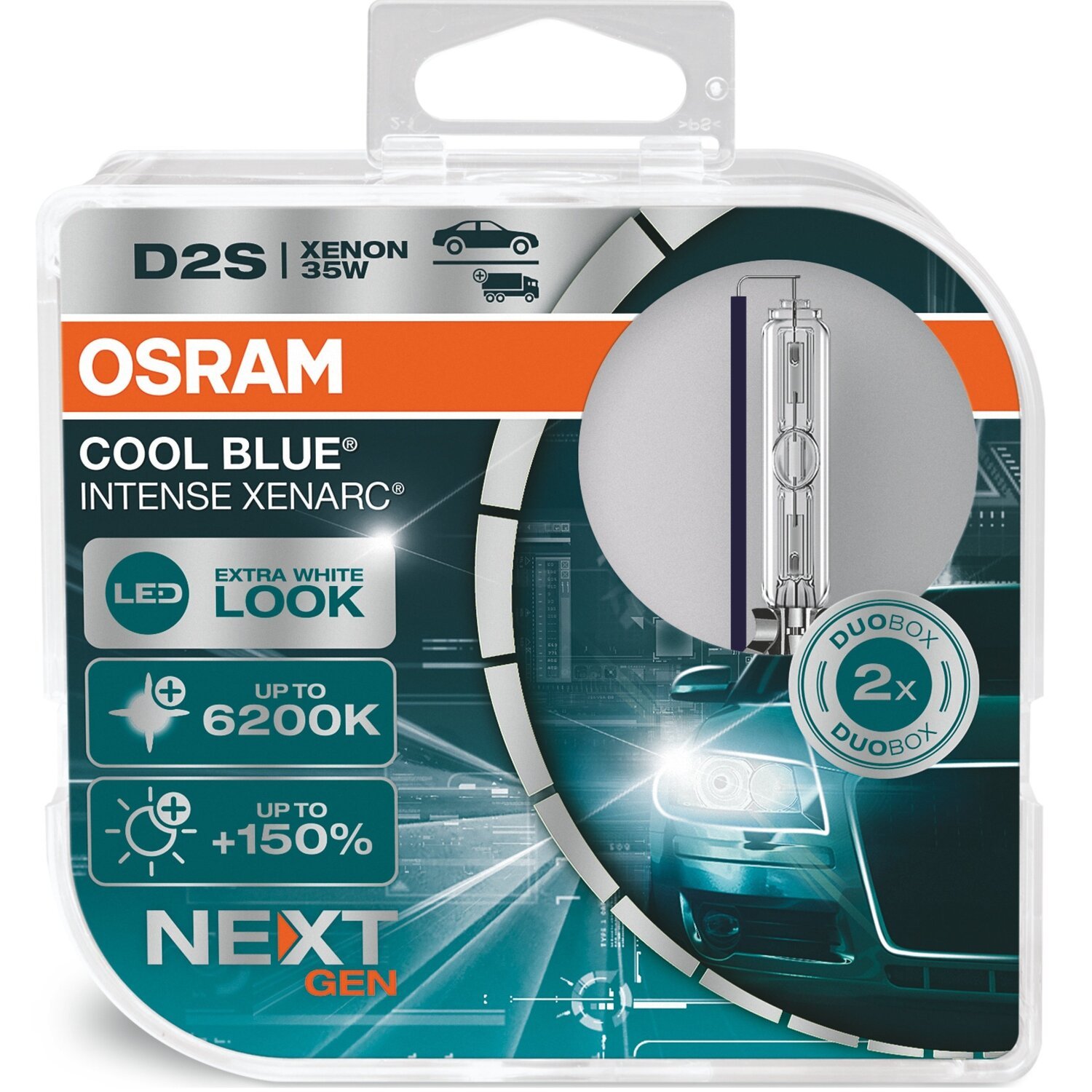 Лампа Osram ксеноновая 85V D2S 35W P32D-2 xenarc Cool Blue Intense, Duobox (2шт) (OS_66240_CBI-HCB) фото 
