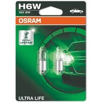 Лампа Osram розжарювання 12V H6W 6W Bax9S Ultra Life (2шт) (OS_64132_ULT-02B)