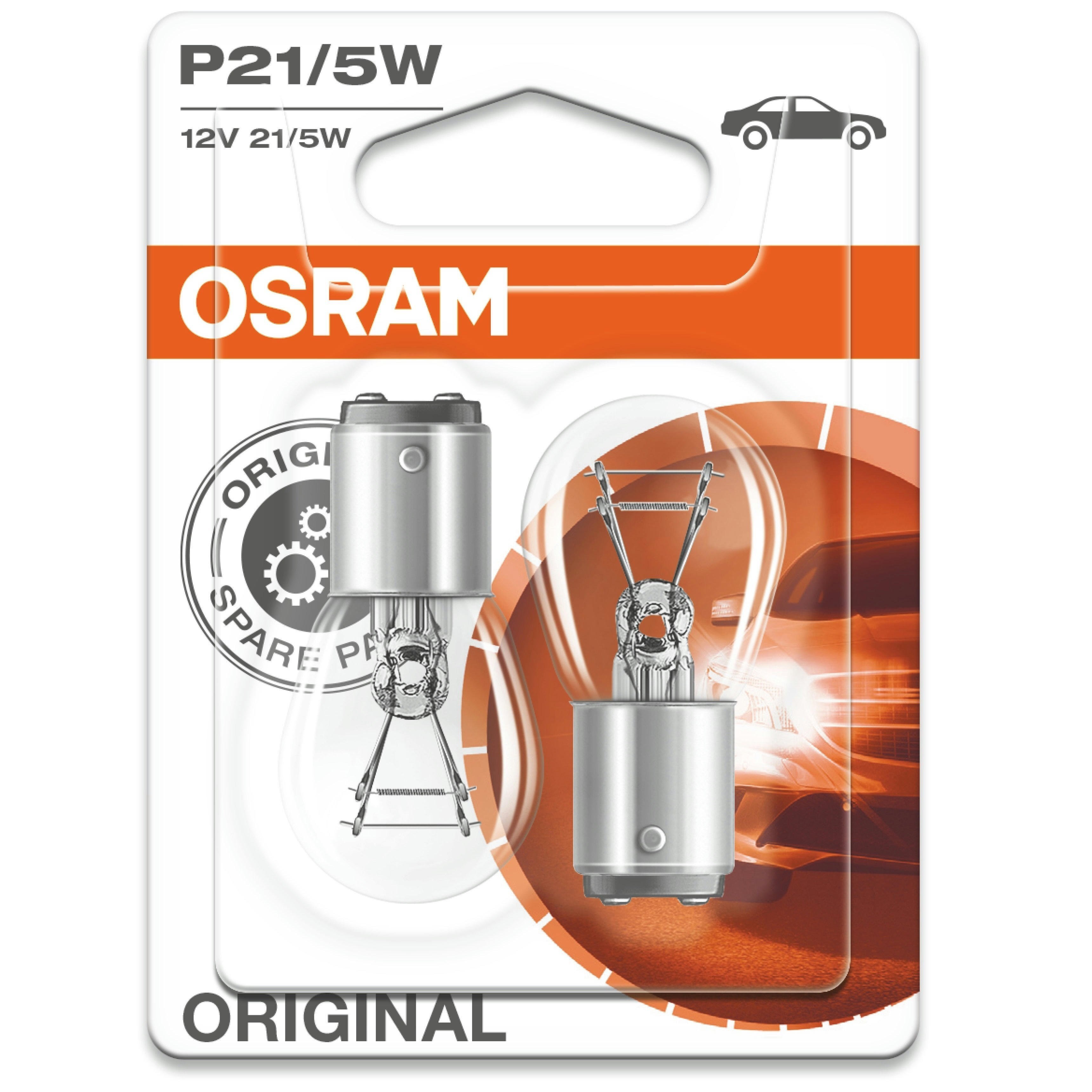Лампа Osram розжарювання 12V P21/5W 21/5W Bay15D Original Line (2шт) (OS_7528-02B)фото1
