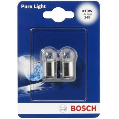 Лампа Bosch розжарювання 12V R10W Ba15S Pure Light (2шт) (BO_1987301019)фото