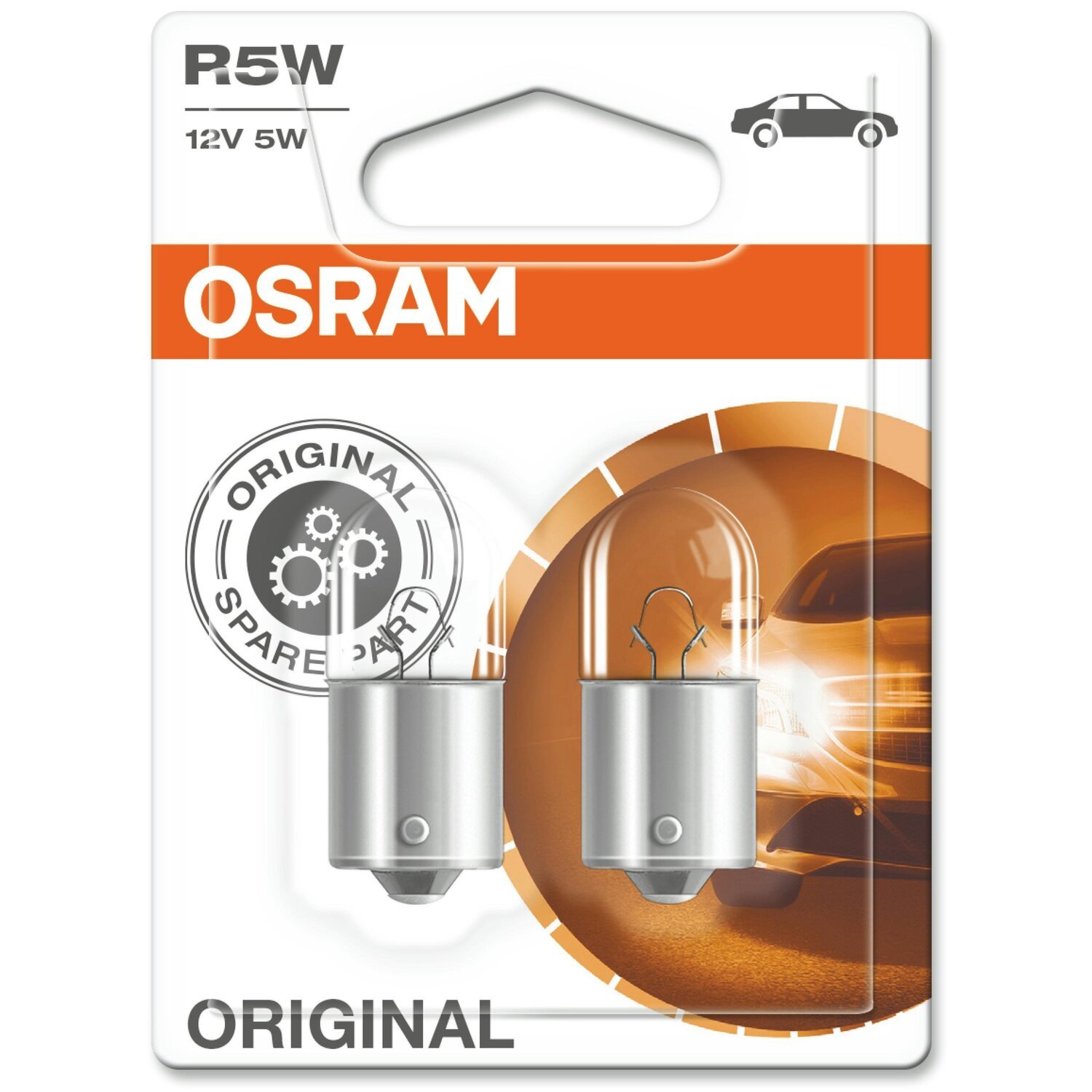 Лампа Osram накаливания 12V R5W 5W Ba15S Original Line (2шт) (OS_5007-02B) фото 