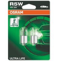 Лампа Osram накаливания 12V R5W 5W Ba15S Ultra Life (2шт) (OS_5007_ULT-02B)